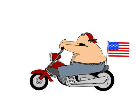 Patriotic Bikerのイラスト素材