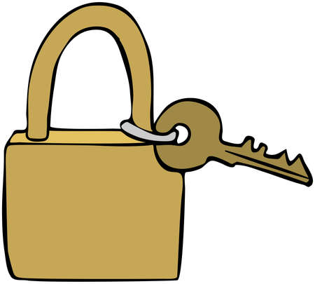 Brass Lock & Keyの写真素材