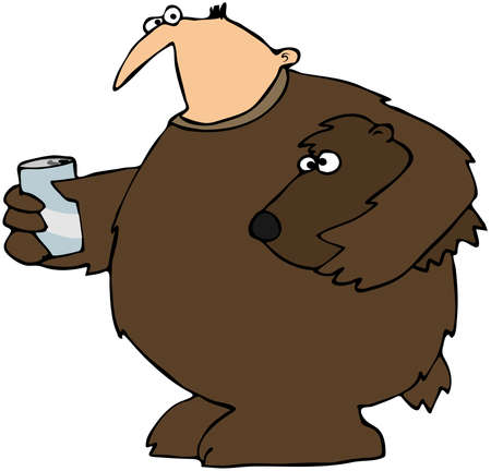Man In A Bear Suitの写真素材