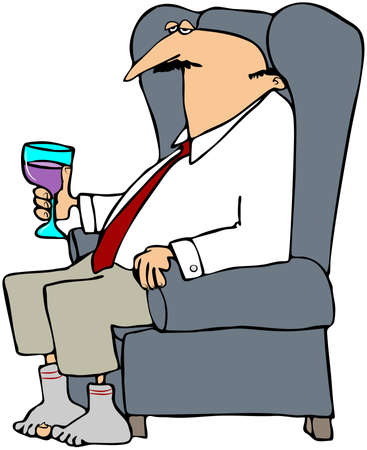 Man Relaxing In A Chairの写真素材