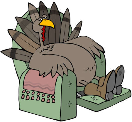 Tired Turkey In A Reclinerの写真素材