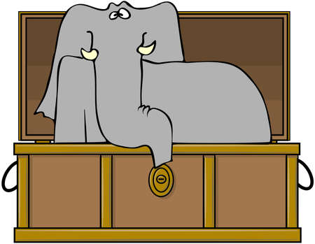 Elephant In A Trunkの写真素材