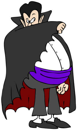 Vampire Hiding Behind His Capeの写真素材