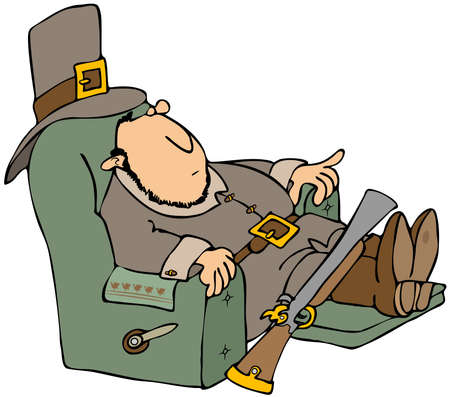 Tired Pilgrim In A Reclinerの写真素材