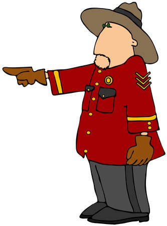 Police Officer In Red Coat And Hatの写真素材