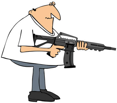 Man with an assault rifleの写真素材
