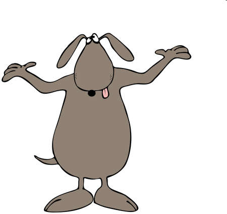 Shrugging dogの写真素材