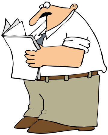 Man reading the paperの写真素材