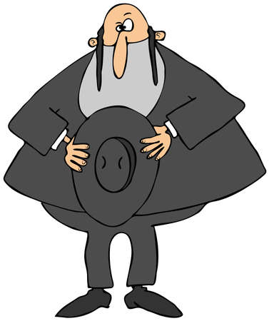 Rabbi holding his hatの写真素材