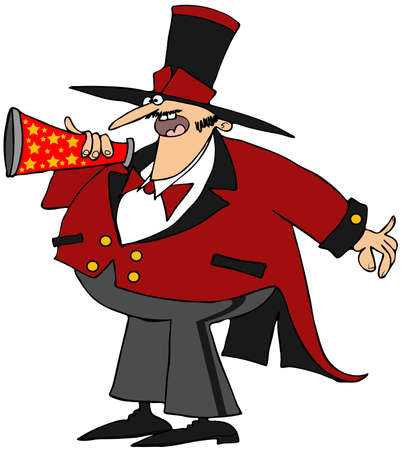 Ringmaster with a megaphoneの写真素材