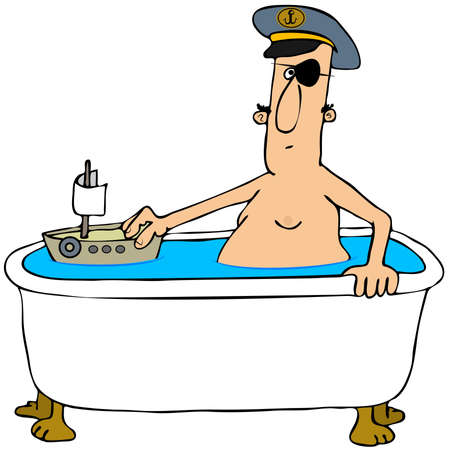 Pirate in a bathtubの写真素材
