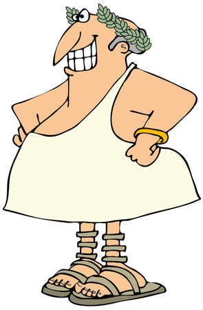 Smiling man in a togaの写真素材