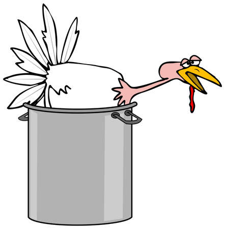 Turkey in a cooking potの写真素材