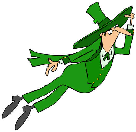 Leaping Irish leprechaunの写真素材
