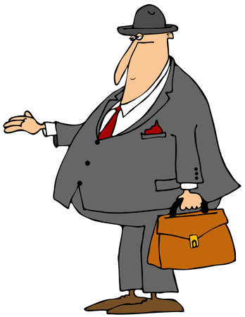 Bill collector holding out his handの写真素材