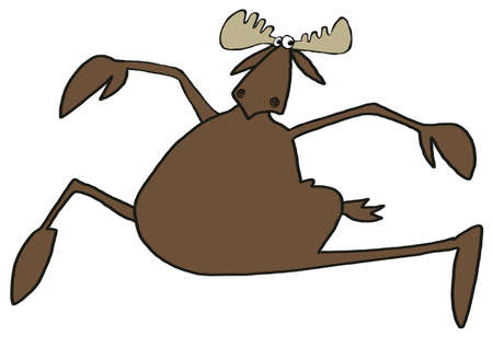 Prancing bull mooseの写真素材