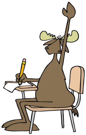 Student moose with a questionの写真素材