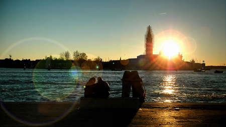 Sunset in Veneziaの写真素材