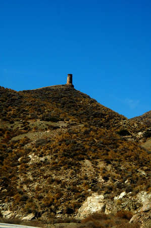 hill and towerの写真素材