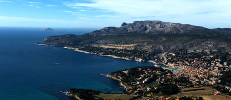 aerial view of the bay of cassisの写真素材