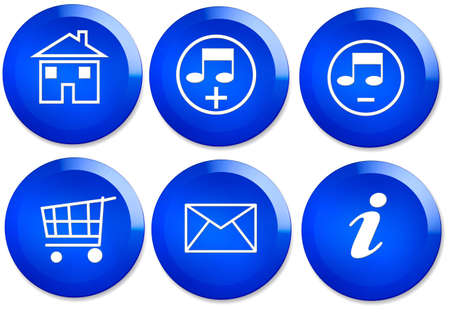 collection of essential web button : e-meil, cart, info, homeの写真素材