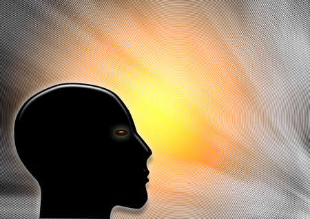 silhouette of a head の写真素材