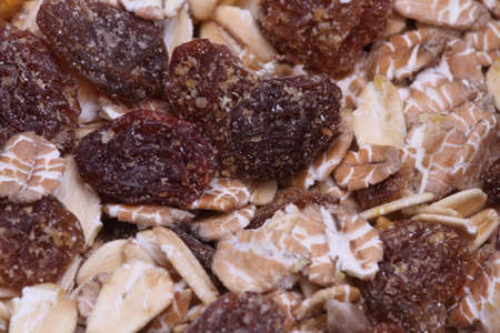 muesli for breakfast in glass jarの写真素材