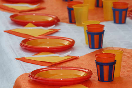 the table set to celebrate birthdayの写真素材