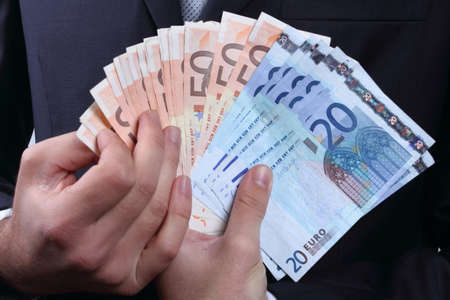 business man with euro money