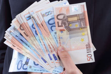 business man with euro money