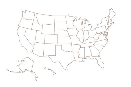 American Map Outline. 4th of July Patriotic Concept. Independence Day design elementのイラスト素材