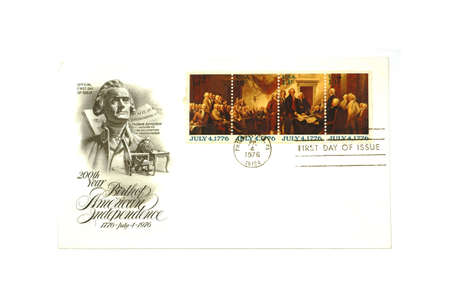 Official First Day Issue of Birth American Independence stamps.のeditorial素材