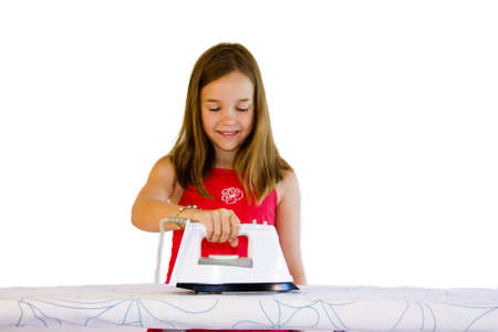 girl ironingの写真素材