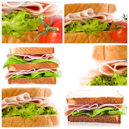 Collage collection set of sandwichesの写真素材