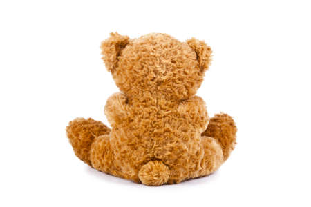 loving teddy bear isolated on white backgroundの写真素材