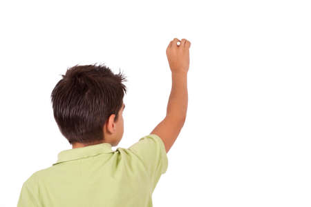 boy painting on white 