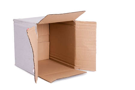 empty cardboard box isolated on white background