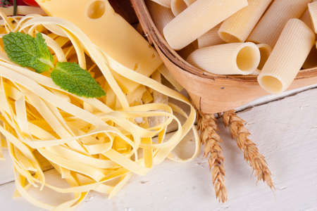 fresh pasta with natural foods balanced dietの写真素材