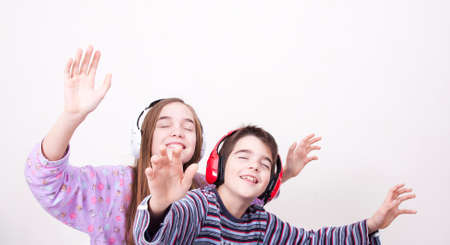 young guys listening music in the room