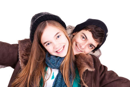 couple of young guys isolated on white background 