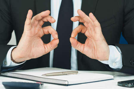 Foreground lifestyle businessman in suit and tie