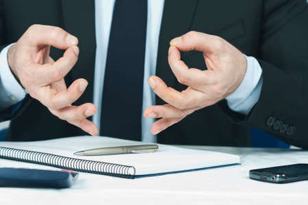 Foreground lifestyle businessman in suit and tie