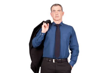 Portrait of business man isolated on white の写真素材