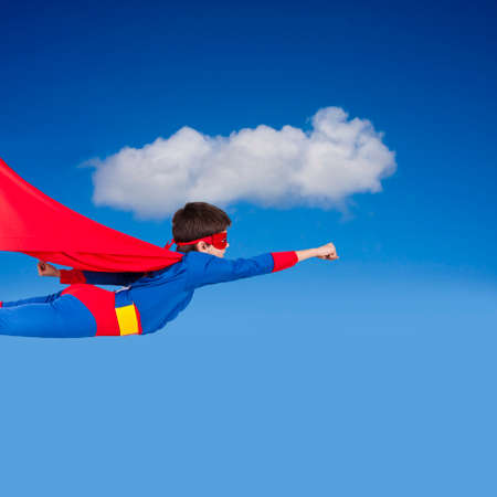 child superman costume with cape house productionの写真素材