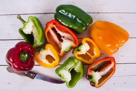 raw peppers raw and fresh colors, vegetablesの写真素材