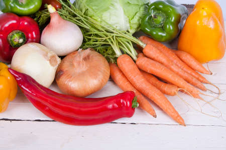 vegetables and fresh vegetables from the gardenの写真素材