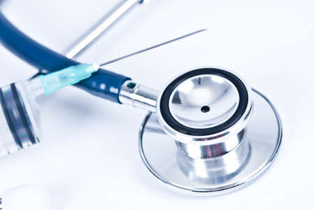 stethoscope, medical objects to query the health and welfareの写真素材