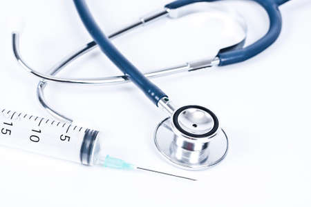 stethoscope, medical objects to query the health and welfareの写真素材