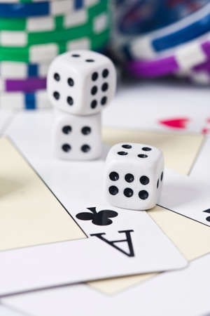 poker cards, games and objects of betting and casinos