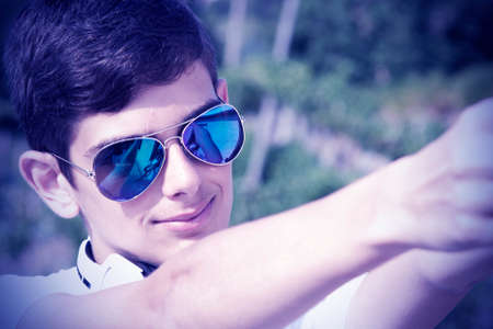 young becoming a selfie, lifestylesの写真素材